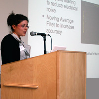 Photo of student giving a presentation.