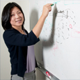 Prof. Heather Zheng at the white board