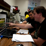 photo of students in a digital lab
