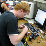 photo of student working on senior project in a lab