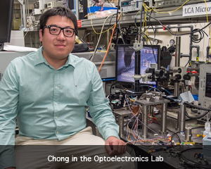 chong zhang in the optoelectronics lab