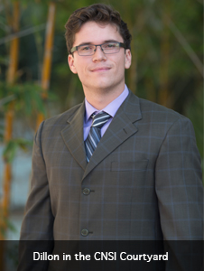 profile photo of Dillon Acker-James in the CNSI Courtyard