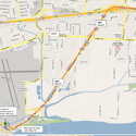 Google map from to UCSB arriving from South 101 hwy to parking structure 10