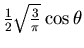 ${1\over 2}\sqrt{3\over\pi}\cos{\theta}$