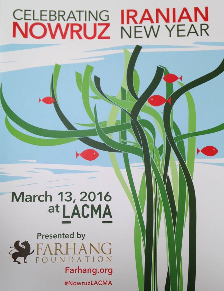 Cover image of the program guide for Farhang Foundation's Norooz event at LACMA