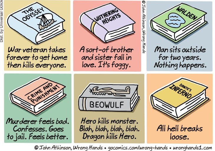 Cartoon about abridged versions of classic books