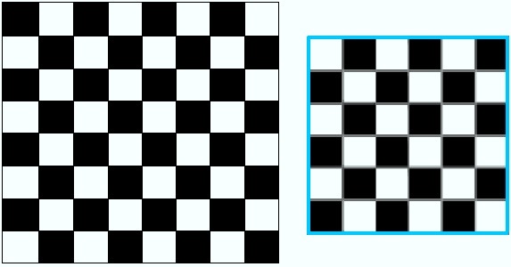 checkerboards of side lengths 8 and 6