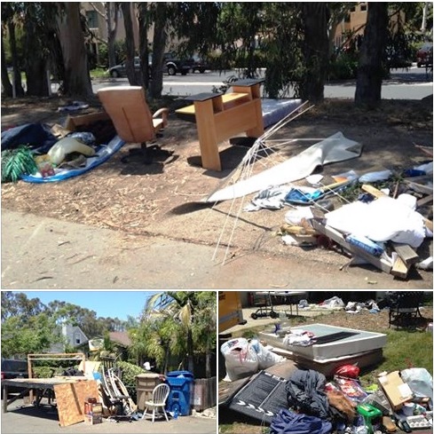 Scenes of filth and trash in Isla Vista
