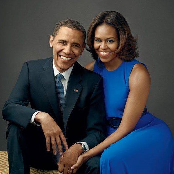 Official portrait of Barack and Michelle Obama