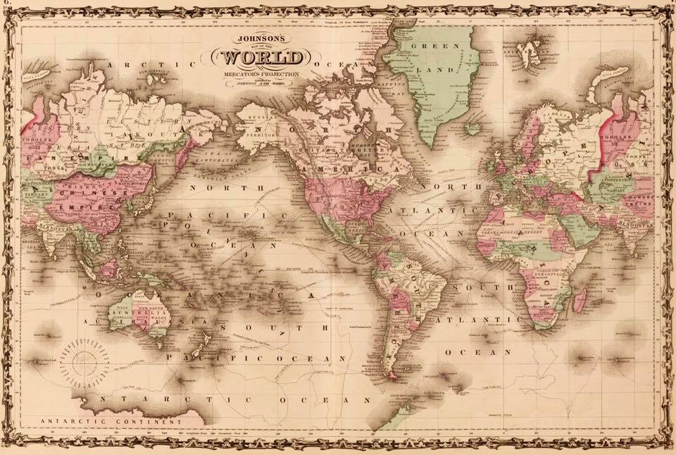 The Mercator world map