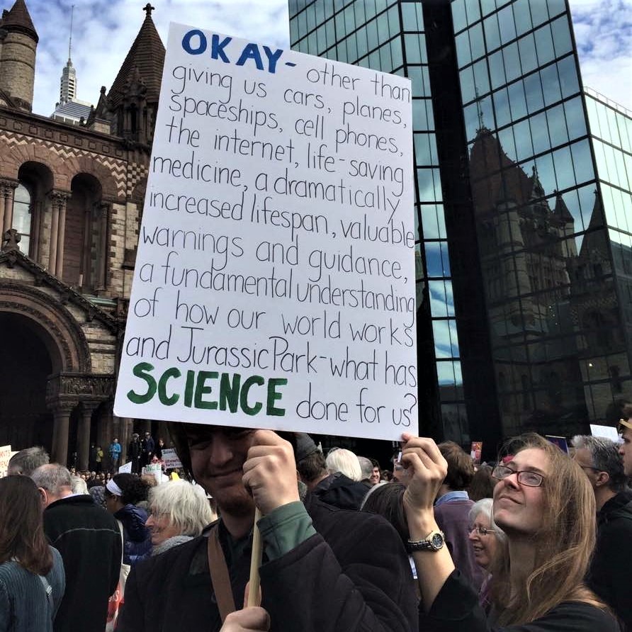 Rally sign in defense of science