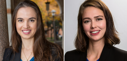 Photos of two women data scientists