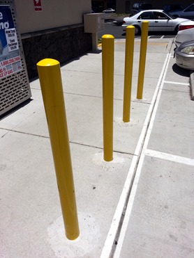 Vertical poles which cast no shadow when the sun is directly overhead