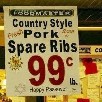 Pork ribs on sale for Passover!