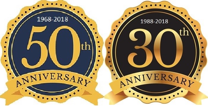 50th and 30th anniversaries to be celebrated at the end of June 2018