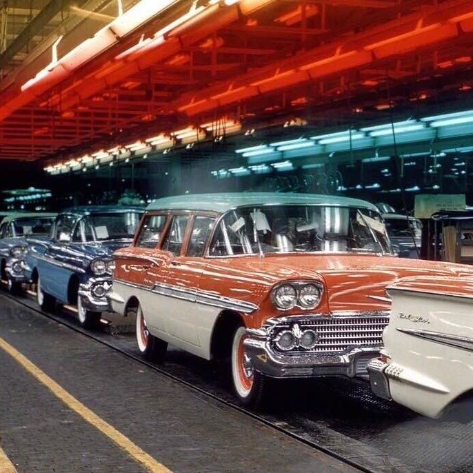Chevrolet assembly line, 1957