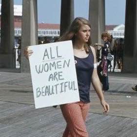 Protester at the 1969 Miss America Pageant
