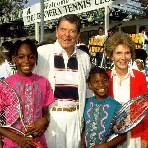 The Williams sisters with the Reagans