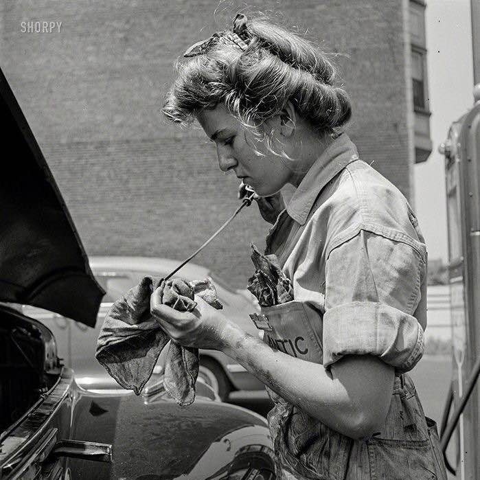 Natalie O'Donald, service-station attendant, 1943
