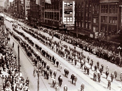 First-ever Labor-Day Parade in the United States, NYC, 1882