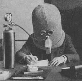 This helmet, dubbed 'The Isolator,' was proposed in 1925 for allowing people to focus on work without the distraction of outside noise