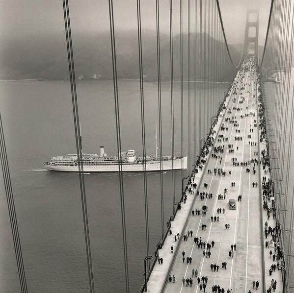 Golden Gate Bridge opening day, 1937