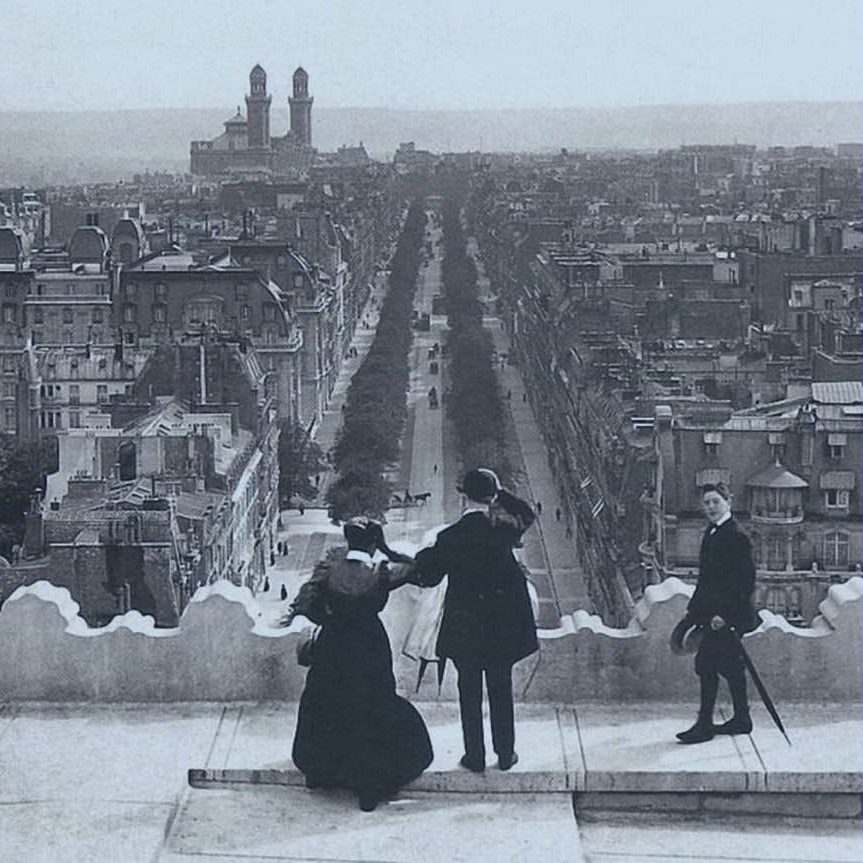 View from the top of the Arc de Triomphe, Paris, 1900
