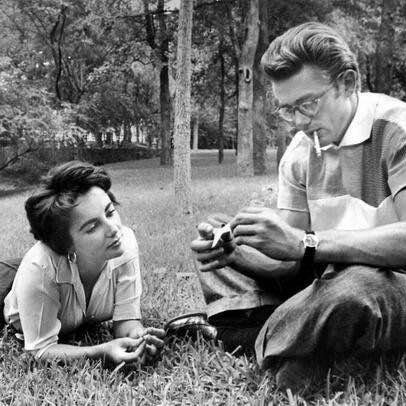 Elizabeth Taylor and James Dean in 1955