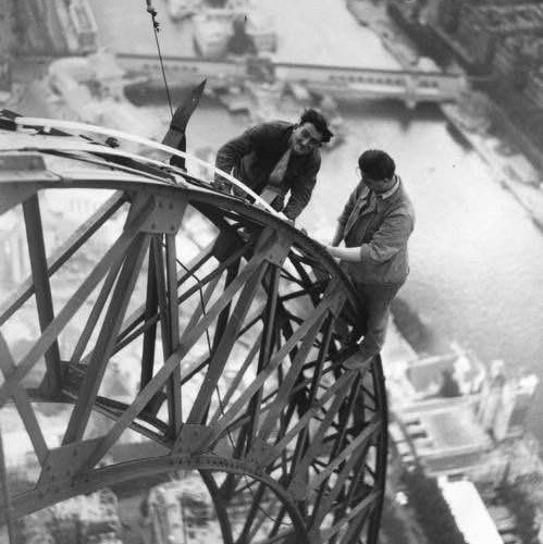 Top of the Eiffel Tower, Paris, 1937