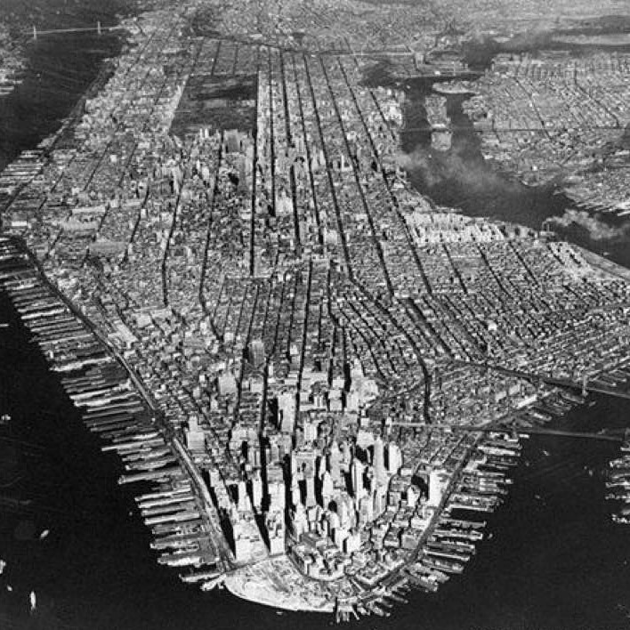 Aerial view of Manhattan, 1951
