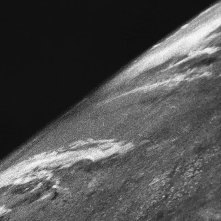 First photo of Earth from outer space, taken by strapping a camera to a US-captured Nazi V-2 Rocket and hoping the film would survive the crash, 1946