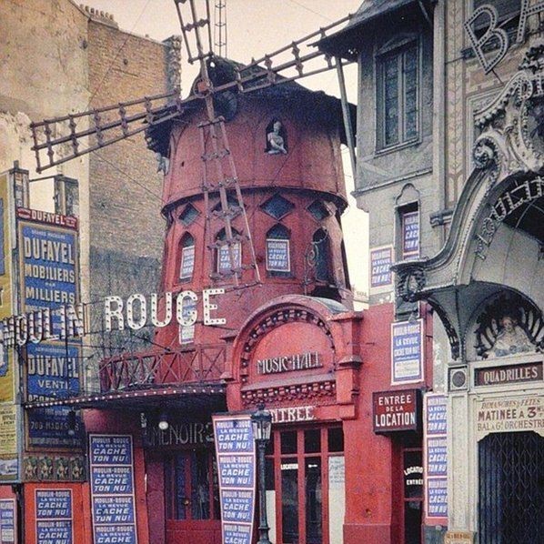 The original Moulin Rouge the year before it burned down, Paris, 1914 (photo from Albert Kahn Museum collection)