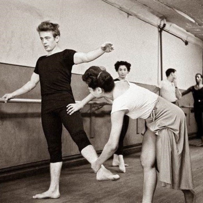 James Dean attending a ballet class in NYC, 1955