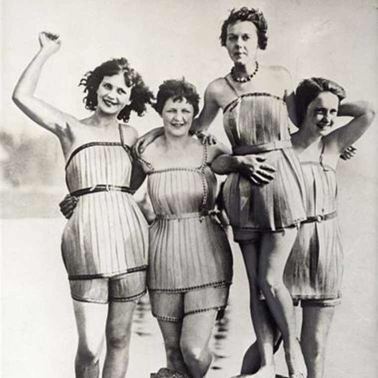 Wooden bathing suits that were supposed to make you more buoyant, 1929