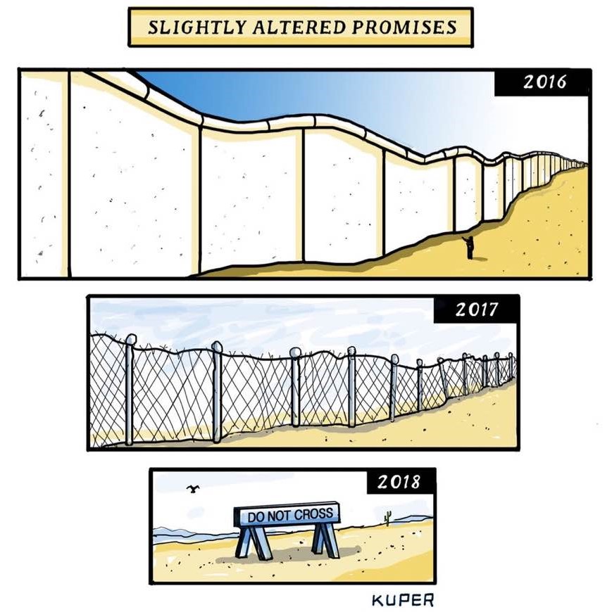 The evolution of the US-Mexico border wall (cartoon)