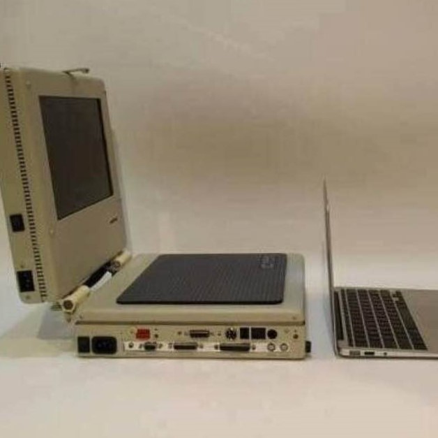 Laptop computer of 25 years ago vs. today