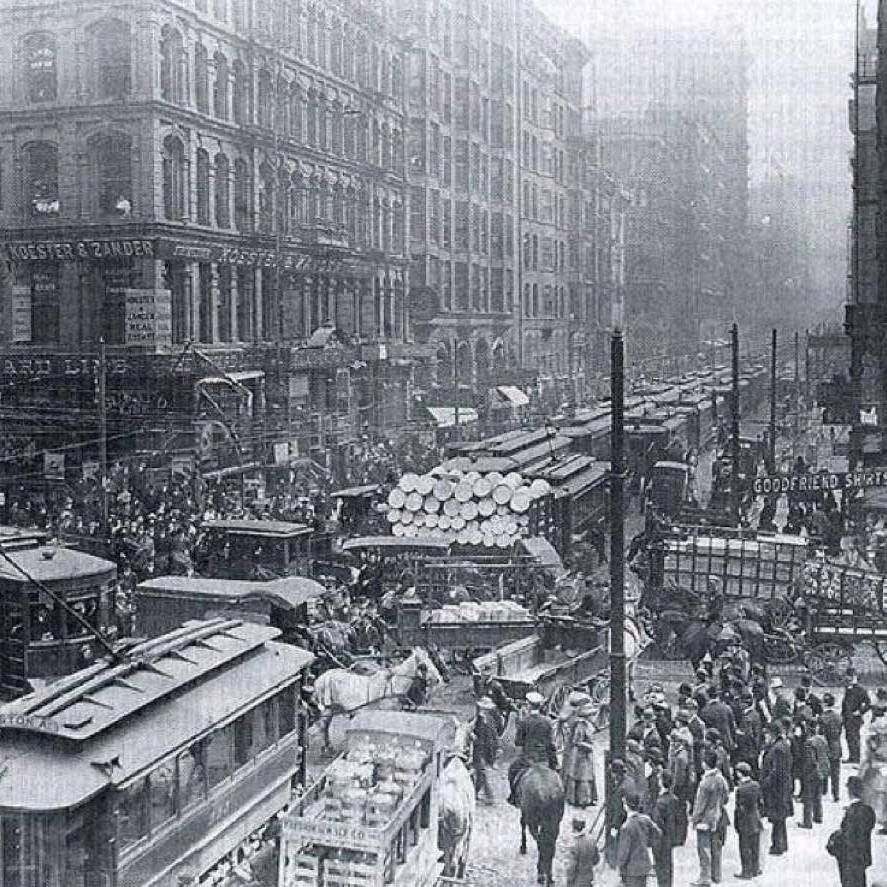 New York City rush hour, 1909