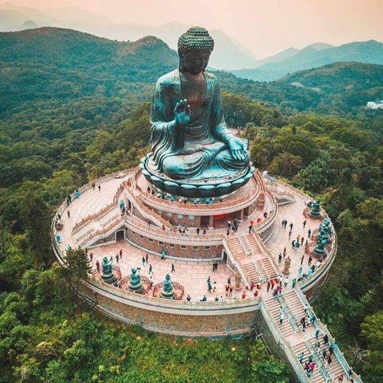 Big Buddha statue in Lantau, Hong Kong