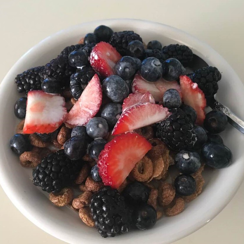 Cereal bowl, with berries