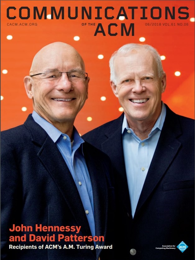 David Patterson and John Hennessy on the cover of CACM, June 2018
