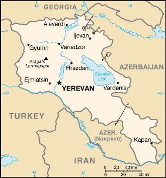 Small map of Armenia