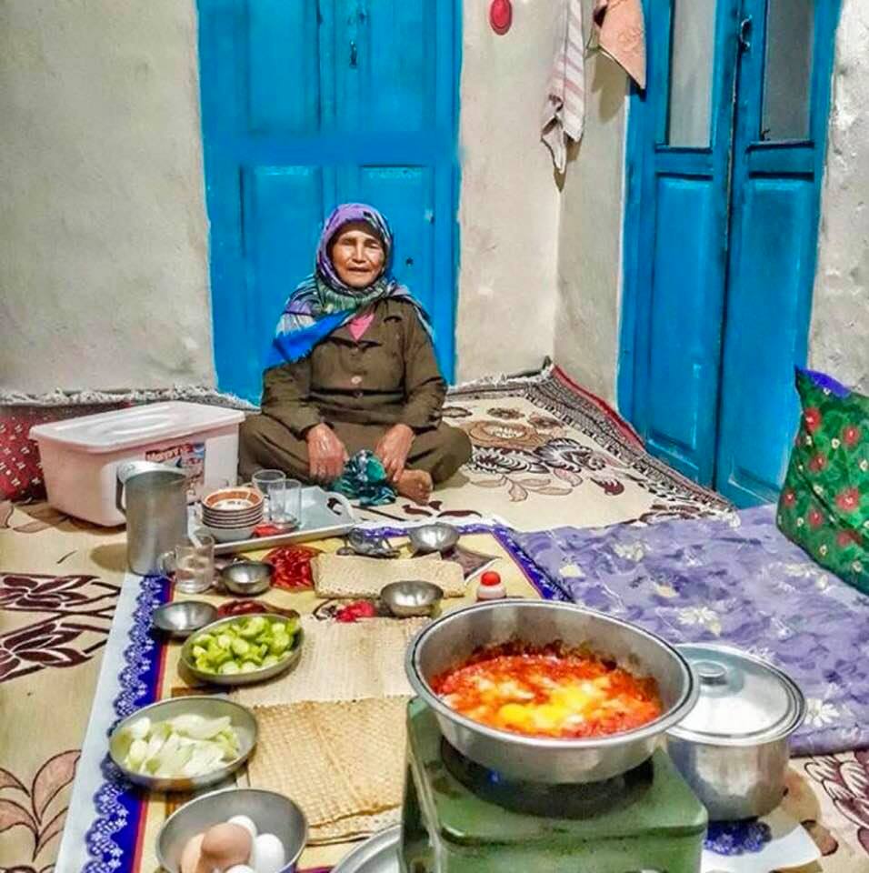 Traditional Iranian breakfast spread.