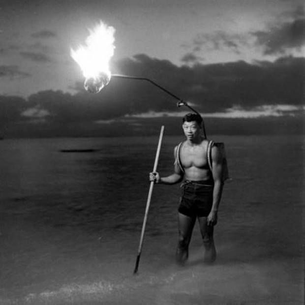 Night fishing in Hawaii, 1948