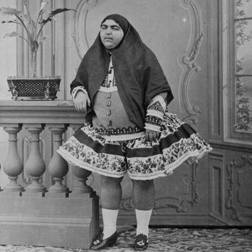 Princess Esmat al-Dowleh, daughter of Nasar al-Din Shah Qajar, in a photo taken by her husband in the late 1800s