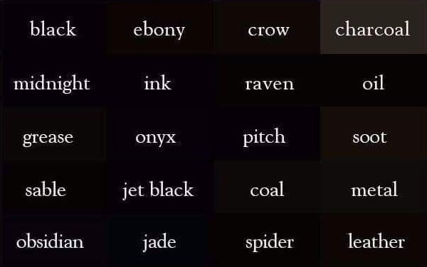shades of black