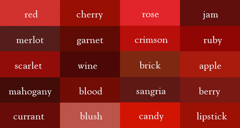 Shades of red