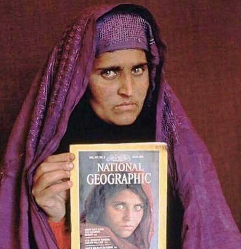 The Afghan girl, who became famous by being featured on the cover of 'National Geographic,' grew into a rugged woman