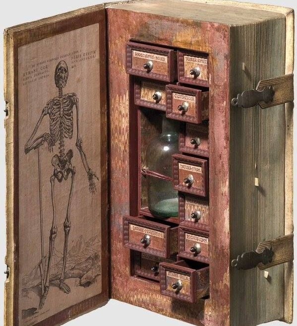 Poison cabinet disguised as a book, 17th century