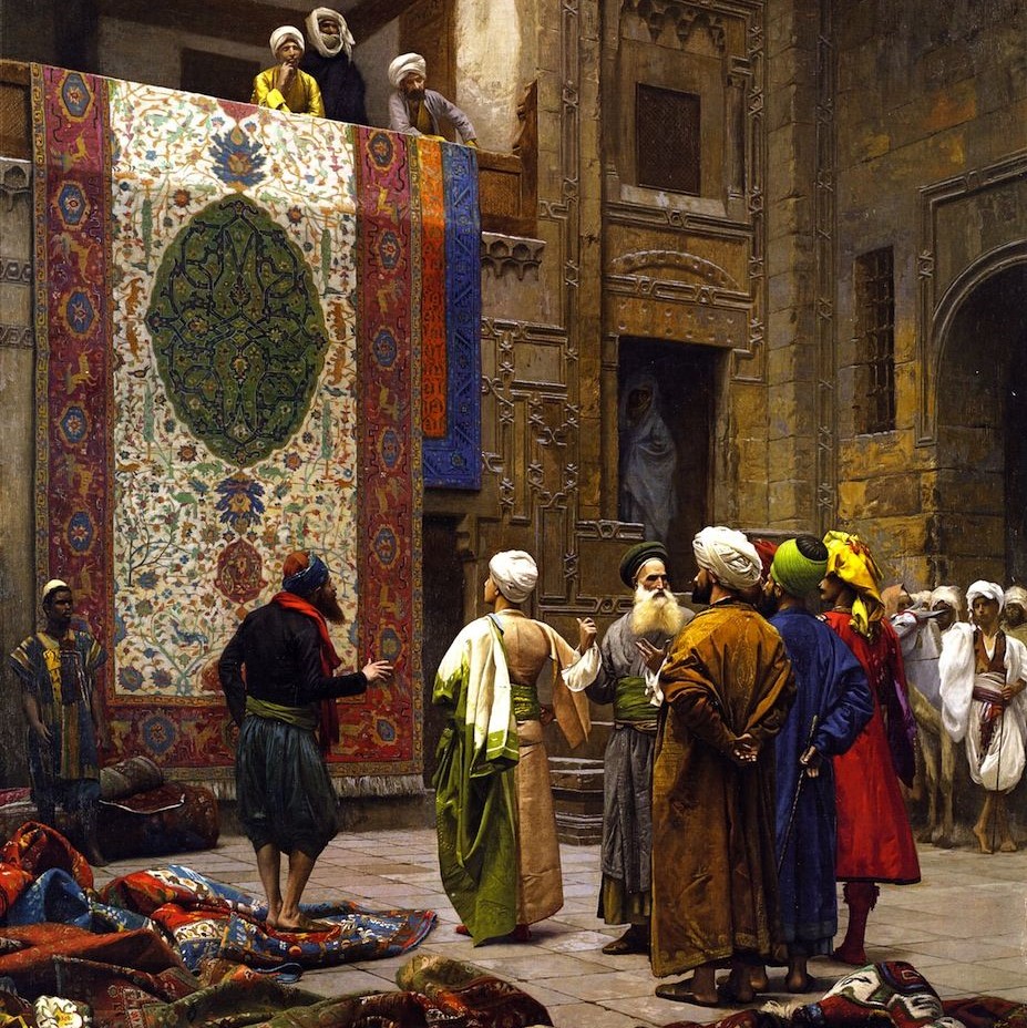 Jean-Leon Gerome's famous 1877 painting 'The Carpet Merchants'
