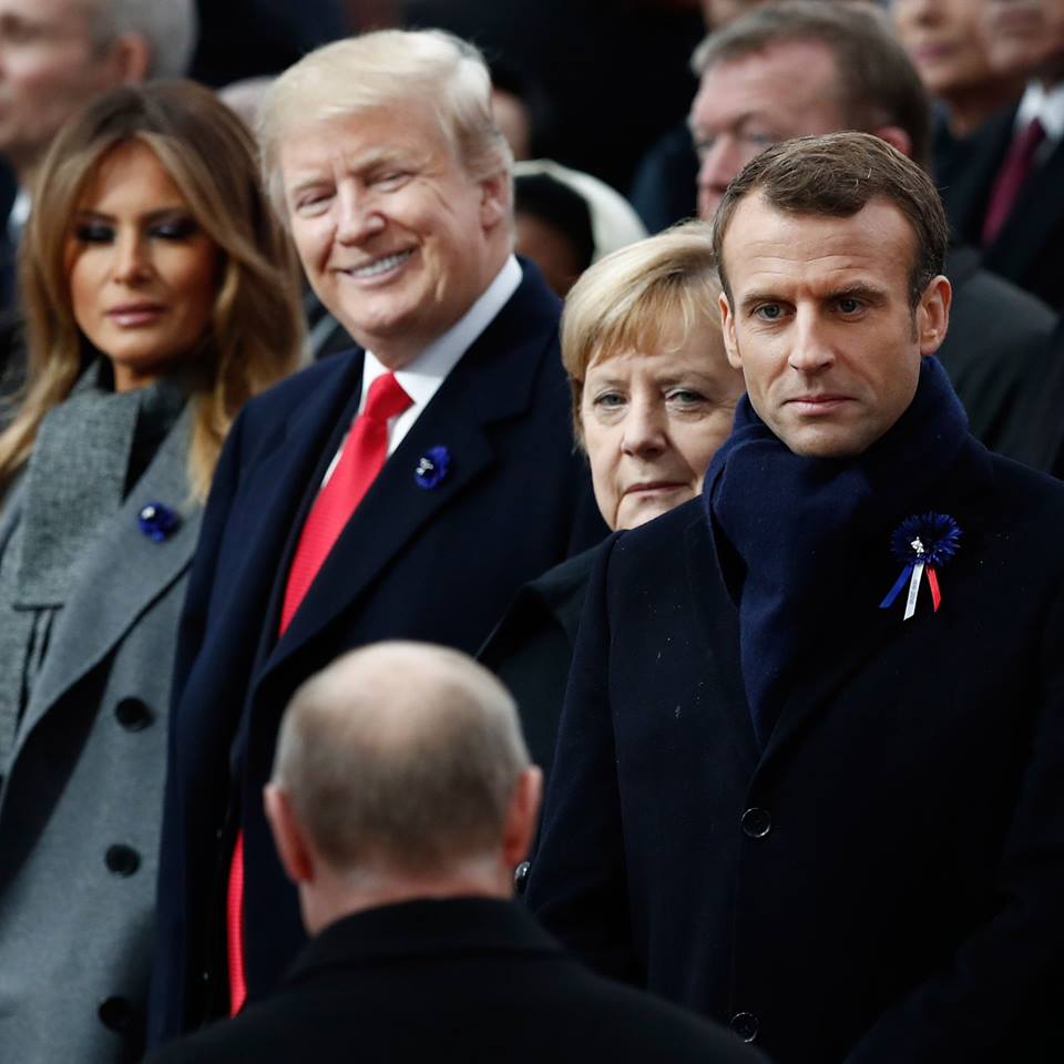 Trump is all smiles upon meeting Putin in Paris